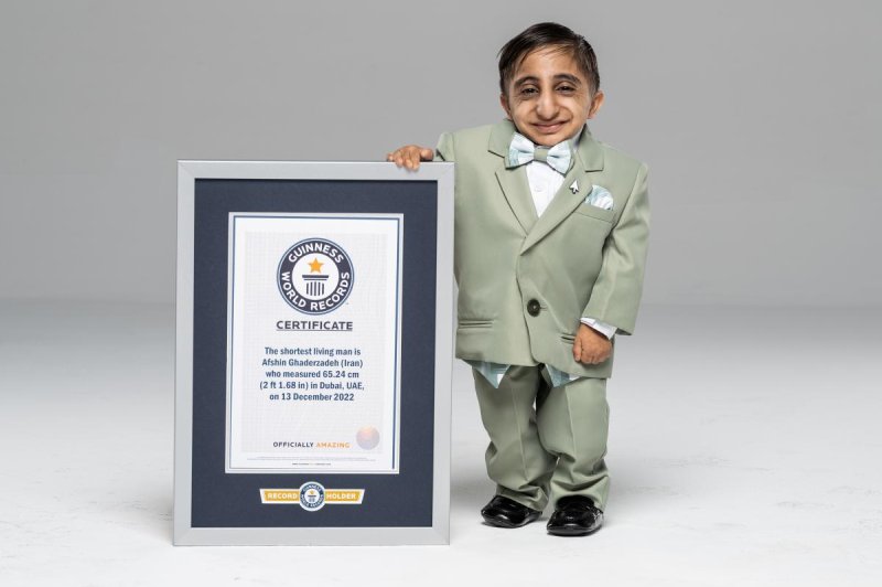 Afshin Esmaeil Ghaderzadeh was named the shortest man living by Guinness World Records. Photo courtesy of Guinness World Records