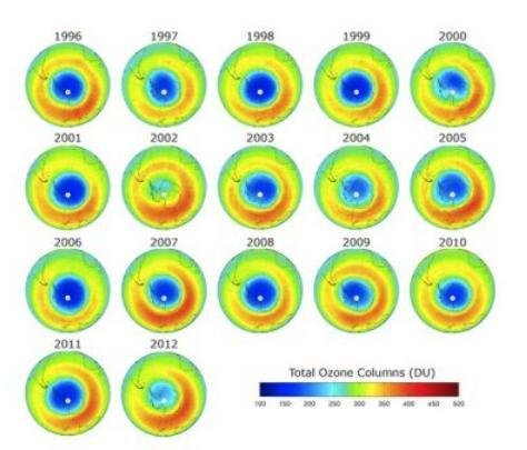 Ozone hole shrinks to its smallest size in the past decade