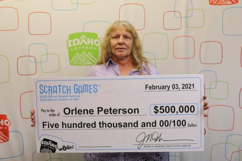 Orlene Peterson, of Coeur d'Alene, Idaho, won $300,000 from a scratch-off lottery ticket just one day after collecting a $200,000 prize from another ticket. Photo courtesy of the Idaho Lottery