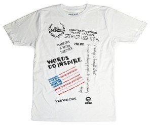 The Beyonce-designed T-shirt, as seen on Obama's campaign website.