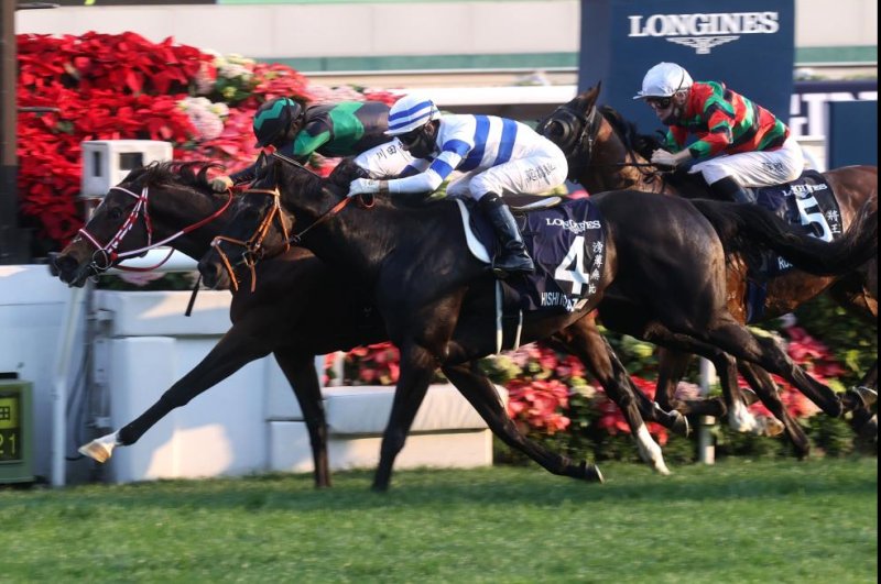 Loves Only You wins Sunday's Longines Hong Kong Cup in her final start. Photo courtesy of Hong Jockey Club