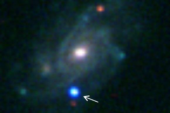 An image from the 1.5-m robotic telescope at Palomar Observatory showing Supernova 2013cu in the galaxy UGC 9379. (Nature/Avishay Gal-Yam)