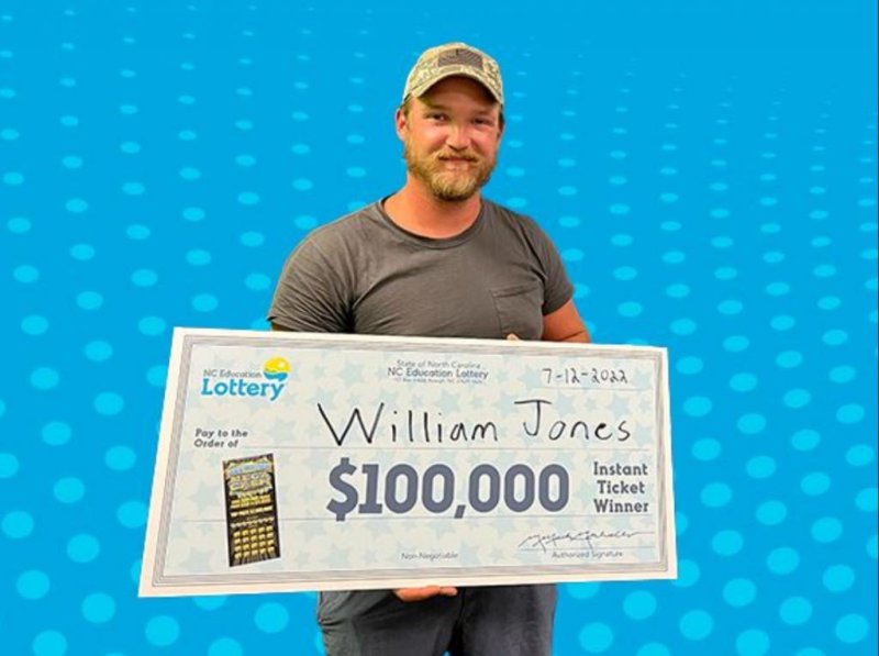 William Jones of Richlands, N.C., said his need for propane to power his grill led to his winning a $100,000 lottery jackpot. Photo courtesy of the North Carolina Education Lottery