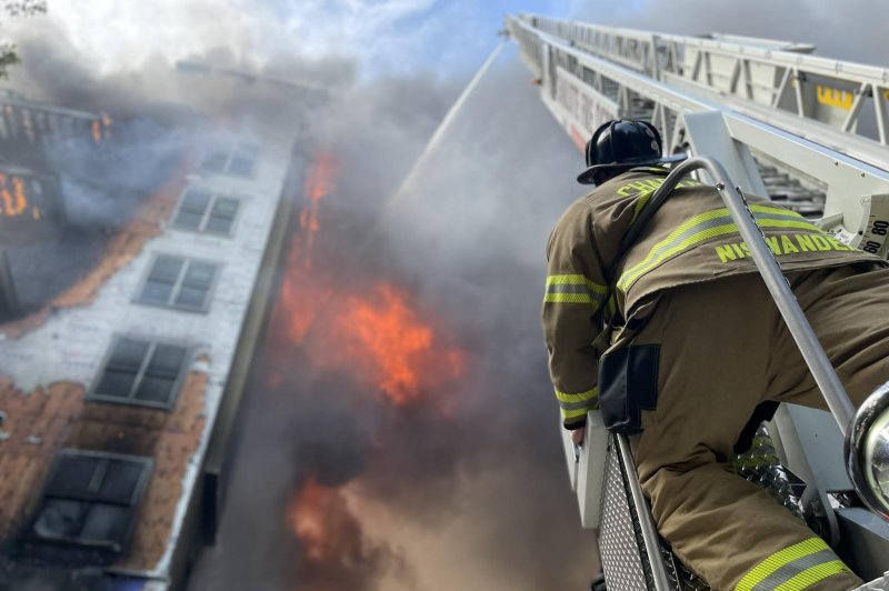 Firefighters battled a five-alarm fire at a construction site in Charlotte, N.C. Photo courtesy of Charlotte Fire Department/Twitter