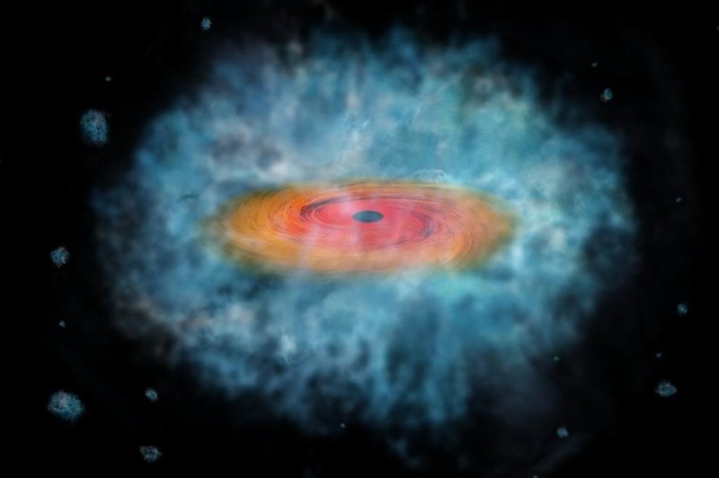 An artistic rendering of a supermassive black hole seed. Photo by NASA/CXC/M. Weiss