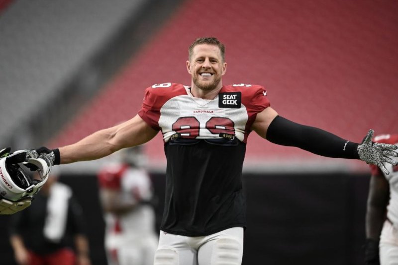 Arizona Cardinals defensive end J.J. Watt will miss the rest of the team's preseason games because of a positive COVID-19 test result. Photo courtesy of the Arizona Cardinals/Twitter