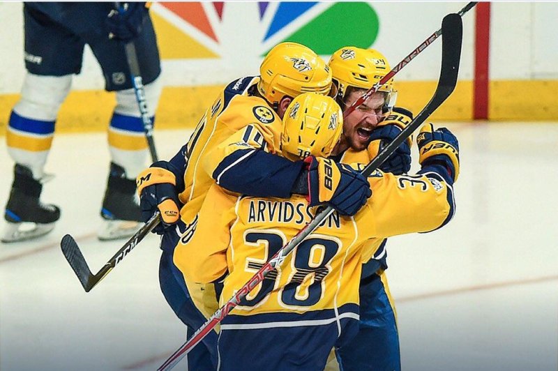 The Nashville Predators beat the St. Louis Blues on Sunday to advance to their first ever Western Conference Final. Photo courtesy Nashville Predators via Twitter.