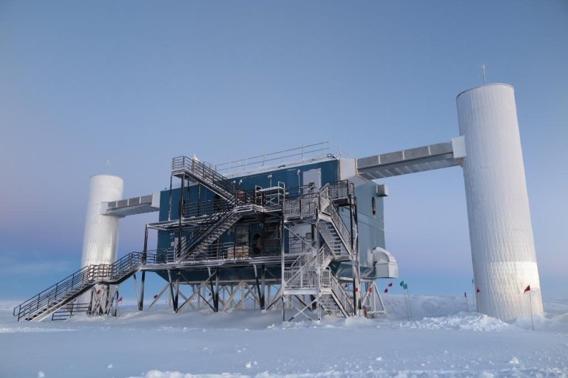 IceCube, the world's largest neutrino detector, is located in Antarctica. Photo by National Science Foundation