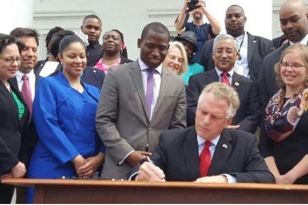 Virginia Gov. Terry McAuliffe restored voting rights to some 200,000 convicted felons, also giving them the right to run for office and serve on a jury, on April 22. Photo courtesy of Terry McAuliffe/Twitter