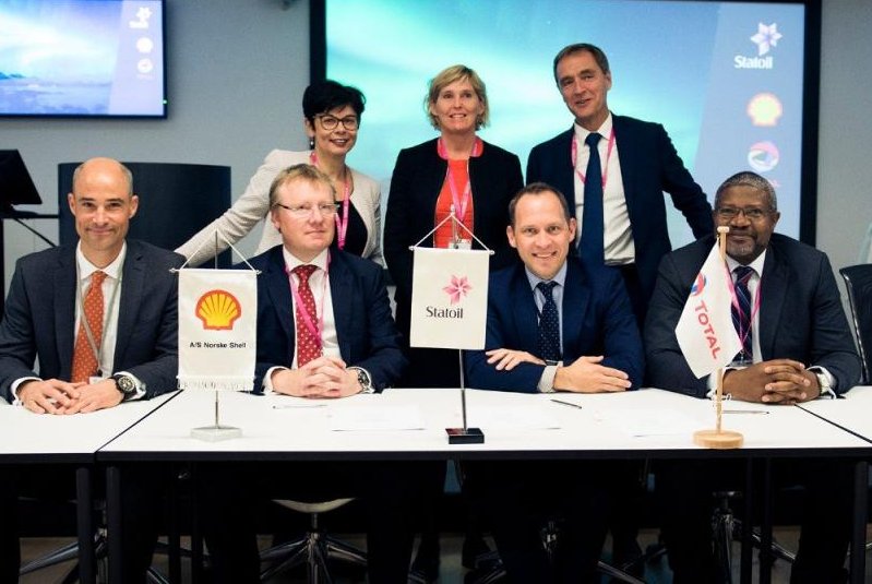 Representatives from Shell, Statoil and Total have teamed up to steer a project that will store carbon dioxide captured from industrial operations in Norway offshore. Photo courtesy of Ole Jørgen Bratland/Statoil