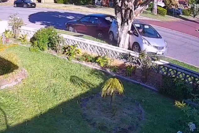 An allegedly drunk driver got into a bizarre crash in Australia. Screenshot: Dash Cam Owners Australia