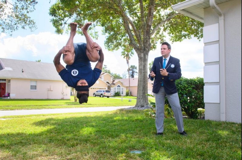 Guinness World Records announced Dinesh Sunar earned the record for most blindfolded standing backwards somersaults in one minute, managing 21. Photo courtesy of Guinness World Records