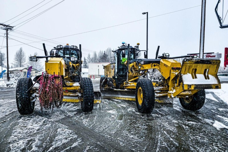 Heavy equipment was used to clear the roads after nearly 20 inches fell in two days, causing power outages and work, school and public transportation closures. Photo courtesy Anchorage Mayor Dave Bronson/X