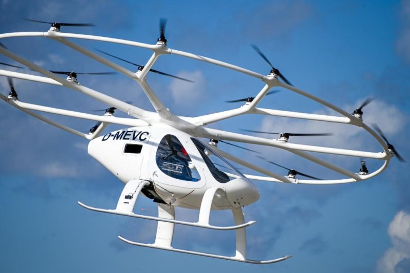 South Korea conducted a test flight of a drone taxi at Seoul's Gimpo Airport on Thursday, connecting it into the airport's traffic control system. Photo by Thomas Maresca/UPI