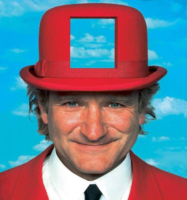 Robin Williams in "Toys," coming to Netflix in December.