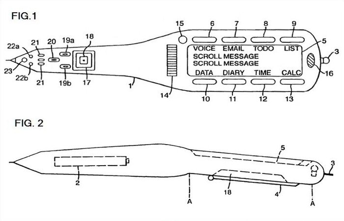 Apple patent shows pen with GPS, phone