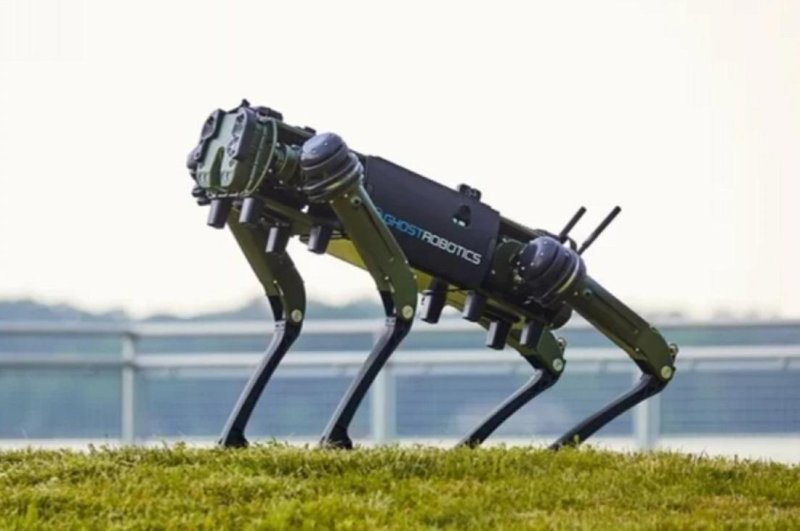 Vision 60, a four-legged unmanned ground vehicle made by Ghost Robotics, can travel up to 6.2 miles on a single charge with its sensors activated at a maximum speed of 10 feet per second. Photo courtesy of Ghost Robotics
