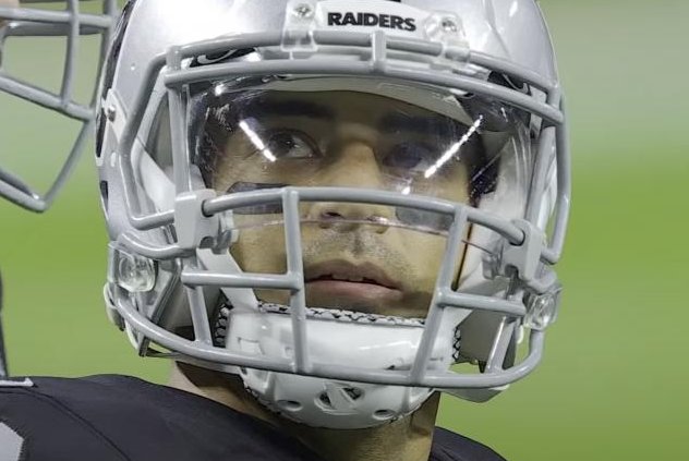 Quarterback Marcus Mariota, who appeared in just one game last season with the Las Vegas Raiders, has agreed to restructure his contract with the AFC West franchise. Screenshot courtesy of Raiders/YouTube