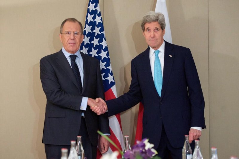 Russian Foreign Minister Sergei Lavrov, left, and U.S. Secretary of State John Kerry in Geneva, Switzerland. Photo courtesy of the U.S. State Department/Facebook