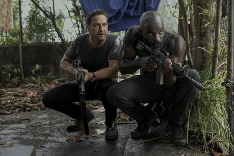 Gerard Butler (L) and Mike Colter star in "Plane." Photo courtesy of Lionsgate