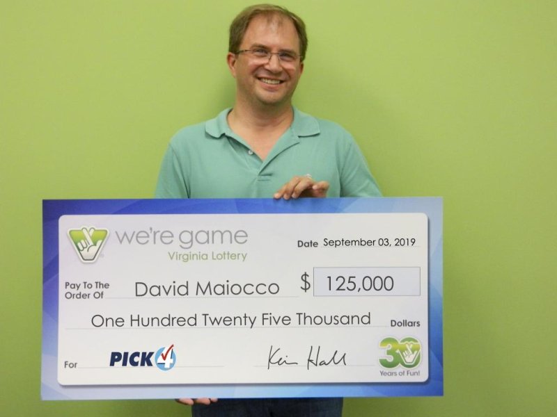 A Virginia man bought 25 identical tickets for the same Pick 4 drawing, earning him a total prize of $125,000 when his numbers came up. Photo courtesy of the Virginia Lottery