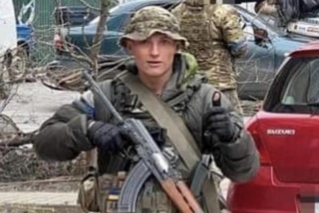 Former British soldier Jordan Gatley was shot dead Friday while volunteering to help Ukraine defend Sievierodonetsk, his family announced in a post to Facebook. Photo courtesy Anton Gerashchenko/Twitter