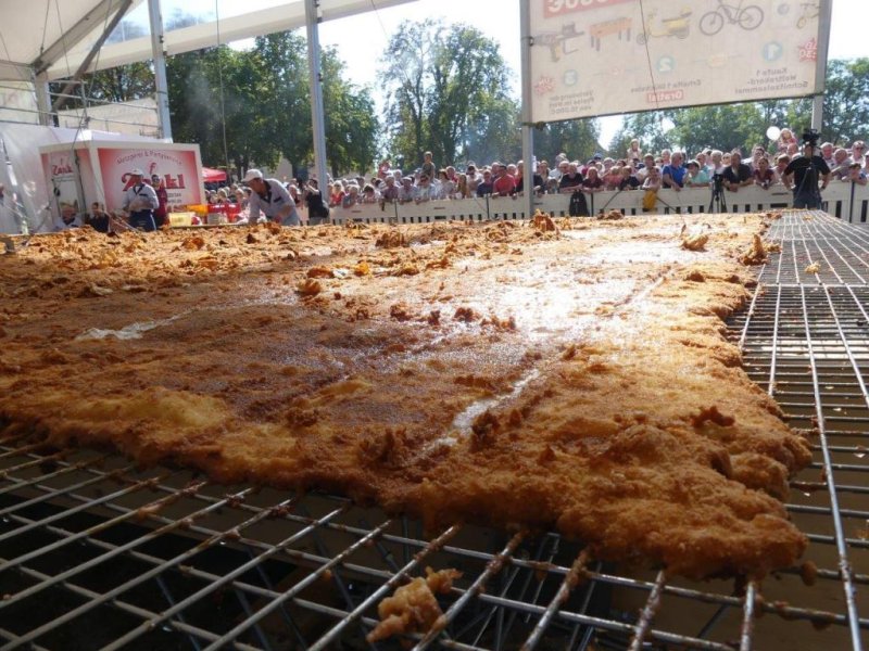 A 2,663-pound schnitzel cooked at a German festival broke a Guinness World Record. Photo courtesy of Schnitzel Fest