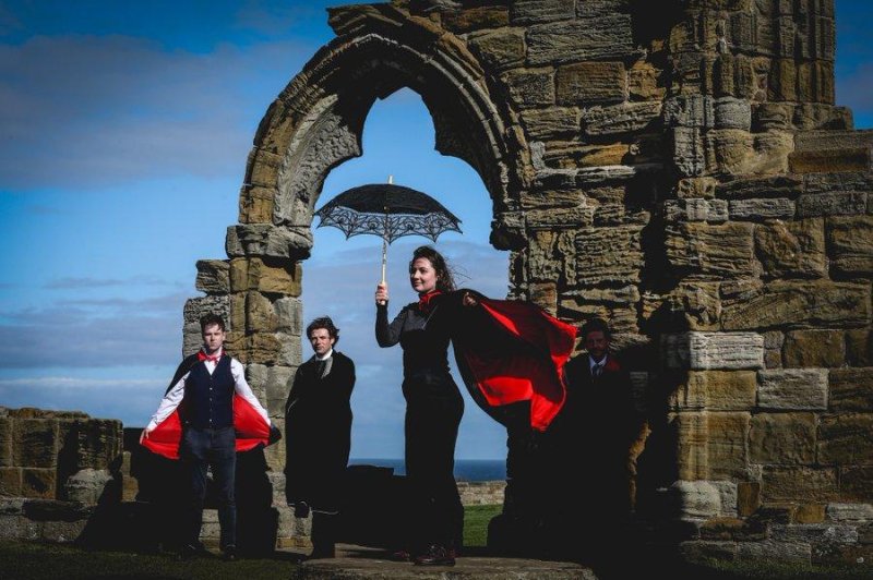 English Heritage announced it is seeking to gather 1,897 people in vampire costumes at England's Whitby Abbey to break a Guinness World Record and celebrate the 125th anniversary of Bram Stoker's "Dracula" being published. Photo courtesy of English Heritage