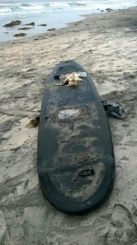 Police said the surfboard found by Tijuana beachgoers was loaded with 20 pounds of crystal methamphetamine. Photo courtesy Secretaría de Seguridad Pública Tijuana