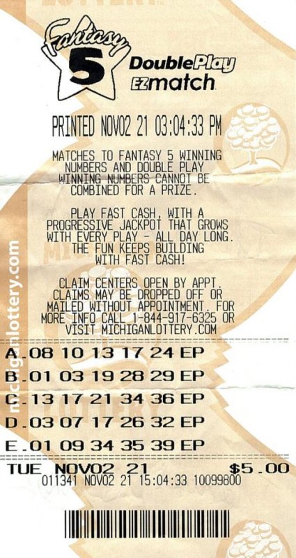 An Oakland County, Mich., man bought a Fantasy 5 lottery ticket on his 71st birthday and won a&nbsp;$402,063 prize. Photo courtesy of the Michigan Lottery