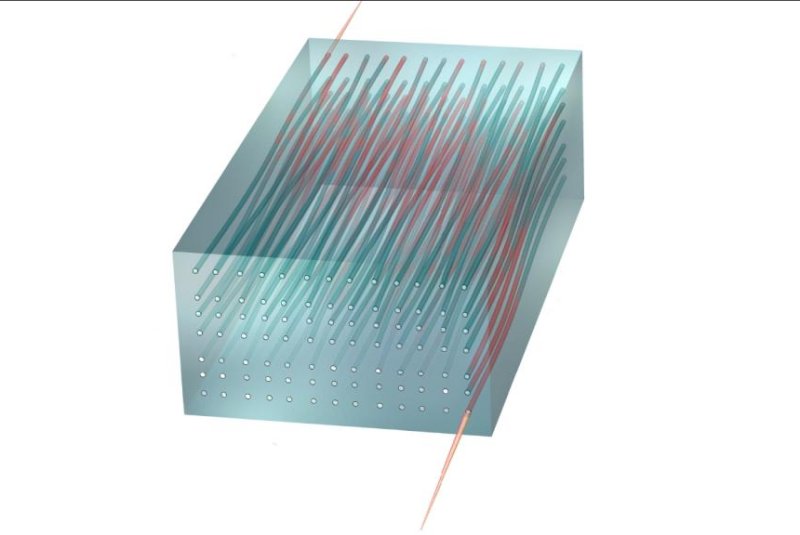 A model shows the optical waveguide used by scientists to code the 4D quantum Hall effect. Photo by Rechtsman Laboratory/Penn State University