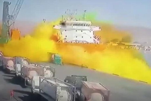 A chlorine gas leak killed at least 13 people and injured hundreds of others at Jordan's port of Aqaba. Photo courtesy of AlMamlaka TV