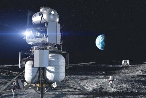 NASA chose Blue Origin to build the lunar lander shown in this sketch. Photo courtesy of Blue Origin