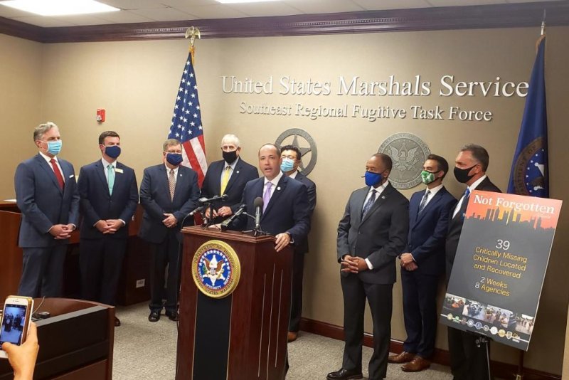 The U.S. Marshals Service announced they found 39 missing children in Atlanta and Macon, Ga., during a news conference Thursday.&nbsp; Photo courtesy of FBI Atlanta/Twitter