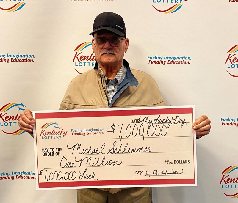 Michael Schlemmer of Corbin, Ky., credited an urgent need for gasoline with earning him a $1 million lottery jackpot. Photo courtesy of the Kentucky Lottery