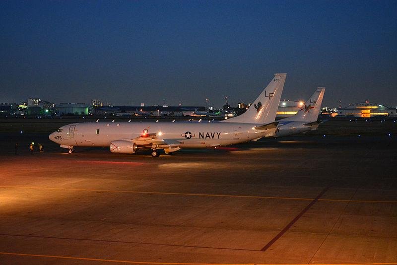 U.S. State Dept. approves potential Foreign Military Sale of P-8A Poseidon maritime surveillance aircraft to Britain. Pictured, two U.S. Navy P-8A Poseidons refueling at a base in Japan. U.S. Navy photo by Mass Communication Specialist 2nd Class Kegan E. Kay