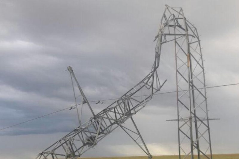 A power line that supplies the Sibanye-Stillwater Beatrix mine in South Africa collapsed from a storm on Wednesday night, trapping about 950 miners, officials said. Photo courtesy of Eskom/Twitter
