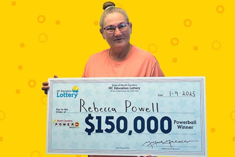 Rebecca Powell of North Carolina won a $150,000 Powerball prize the first time she ever bought a ticket for the drawing. Photo courtesy of the North Carolina Education Lottery
