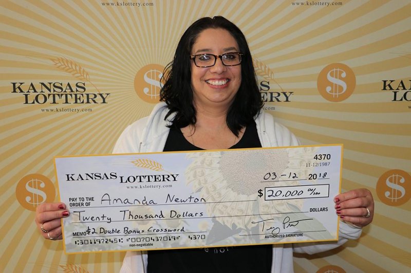 A Kansas woman who won $20,000 from a scratch-off ticket previously won the same prize from the same game. Photo courtesy of the Kansas Lottery