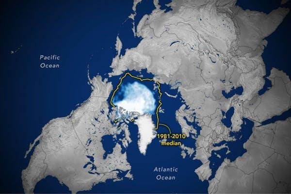 Arctic sea ice hits lowest point of the year as planet warms
