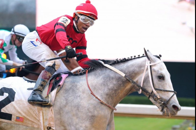 Silver Prospector, shown winning the 2020 Southwest Stakes at Oaklawn Park, is among the favorites for Saturday's Cornhusker at Prairie Meadows. Photo courtesy of Oaklawn Park