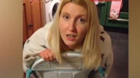 Mom gets stuck in son's high chair after tipsy night [VIDEO]
