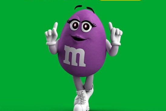 Mars Inc. has introduced purple M&amp;Ms -- and a new candy mascot. Image courtesy of Mars Inc.