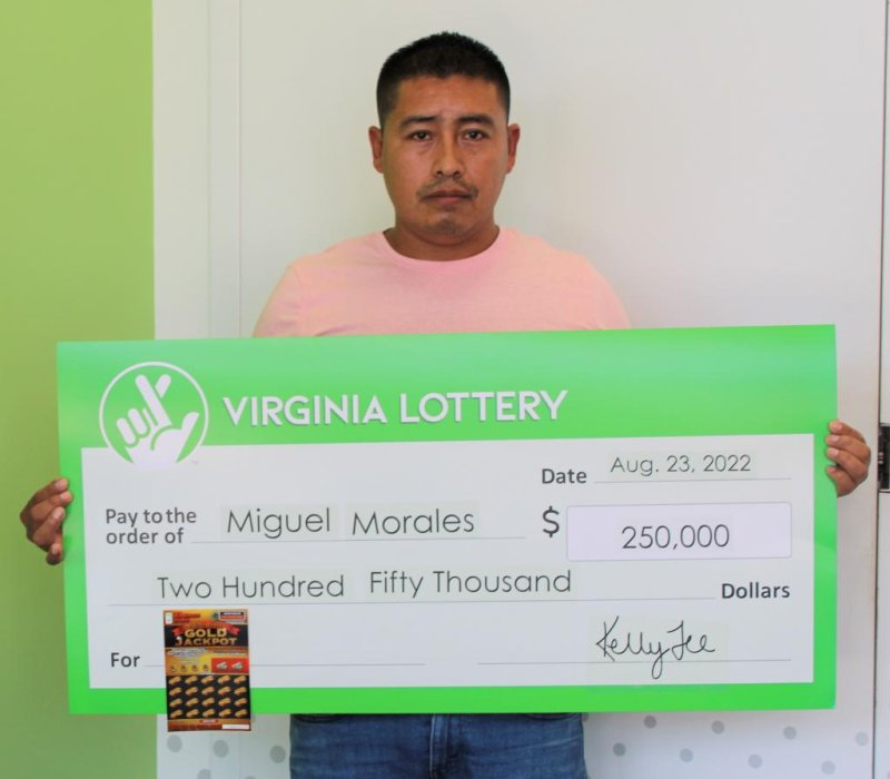 Miguel Morales of Culpeper, Va., said he stopped at a gas station for a cup of coffee and ended up buying a scratch-off lottery ticket worth $250,000. Photo courtesy of the Virginia Lottery