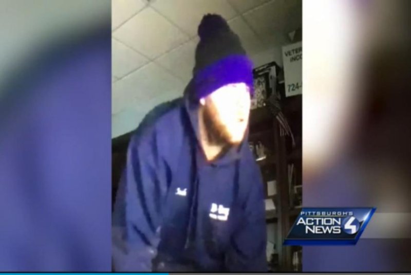 Burglary suspect identified by name printed on his sweatshirt