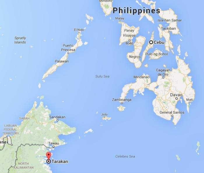 Gunmen believed to be associated with militant group Abu Sayyaf captured four crew members from the 10-man crew of the tugboat TB Henry and wounded a fifth on Friday. The kidnapping marks the third act of piracy involving tugboats in the area in two weeks.  Screen capture/Google maps