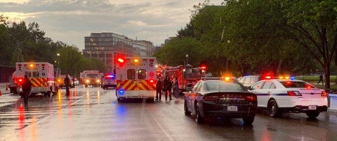Four hospitalized in critical condition following lightning strike in Lafayette Square