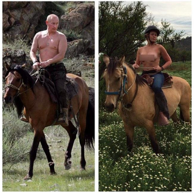 Chelsea Handler poses as topless Vladimir Putin, Instagram removes photo