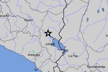 Image shows the location of the epicenter of the 7.2-magnitude earthquake that struck Peru on Thursday. Photo courtesy of U.S. Geological Survey