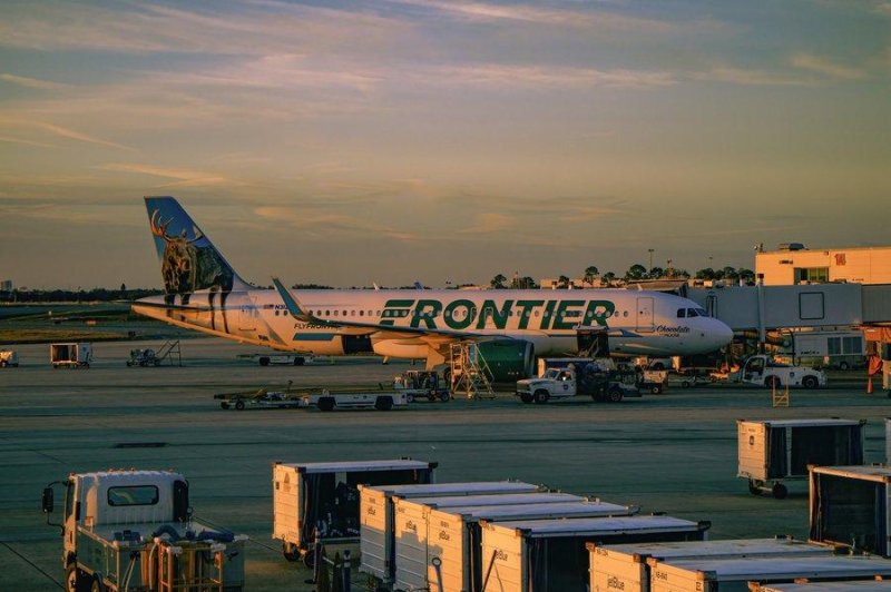 Two separate Frontier Airlines flights experienced a strange odor that sickened flight attendants and a bomb threat Thursday. No passengers were sickened. No bomb was found and no medical treatment was required for the attendants. Photo courtesy of Frontier Airlines X